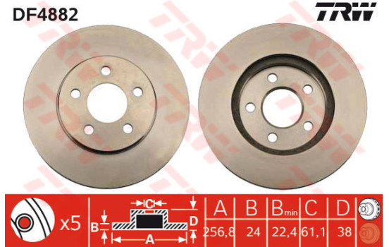 Brake Disc DF4882 TRW