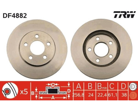 Brake Disc DF4882 TRW, Image 3
