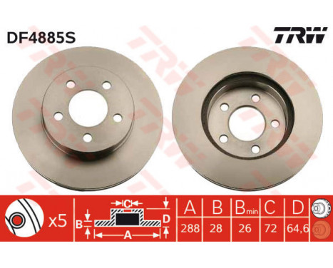 Brake Disc DF4885S TRW