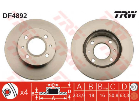 Brake Disc DF4892 TRW