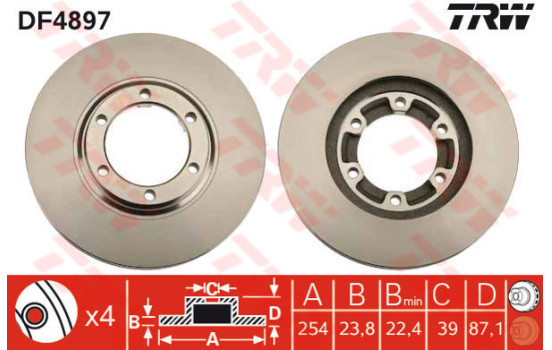 Brake Disc DF4897 TRW
