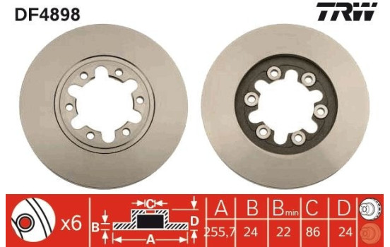 Brake Disc DF4898 TRW, Image 3