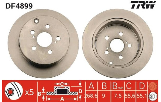 Brake Disc DF4899 TRW, Image 3