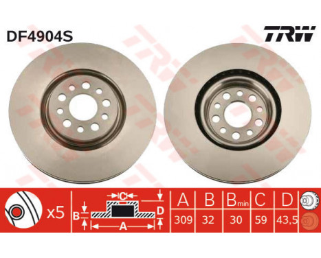 Brake Disc DF4904S TRW