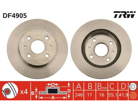 Brake Disc DF4905 TRW