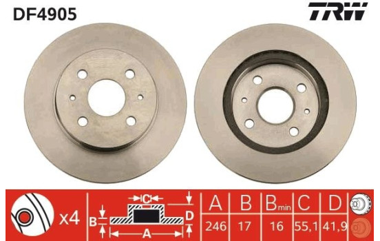 Brake Disc DF4905 TRW