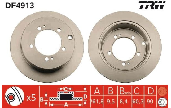 Brake Disc DF4913 TRW