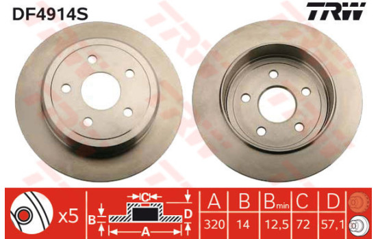 Brake Disc DF4914S TRW