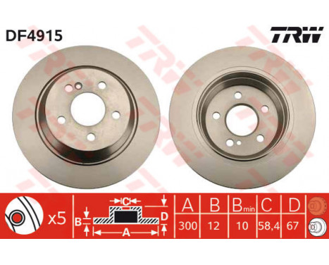 Brake Disc DF4915 TRW