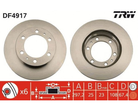 Brake Disc DF4917 TRW, Image 3