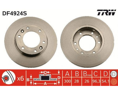 Brake Disc DF4924S TRW, Image 2