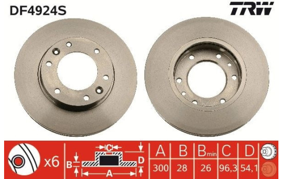 Brake Disc DF4924S TRW, Image 2