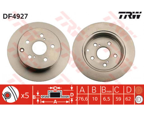 Brake Disc DF4927 TRW