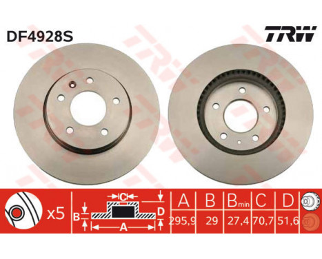 Brake Disc DF4928S TRW