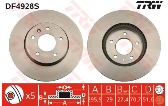 Brake Disc DF4928S TRW