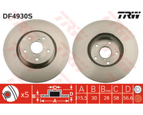 Brake Disc DF4930S TRW