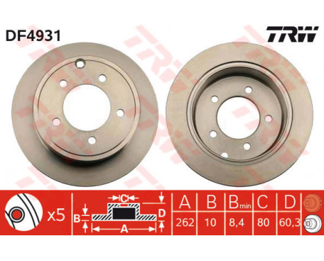 Brake Disc DF4931 TRW