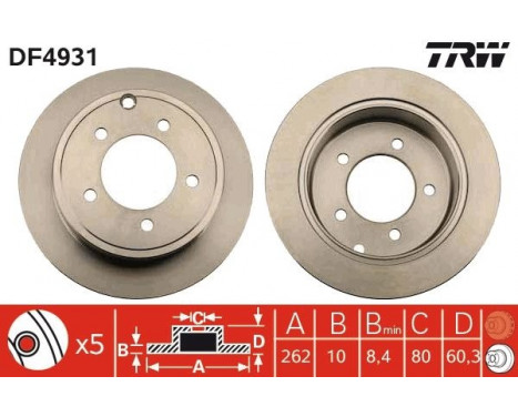 Brake Disc DF4931 TRW, Image 3