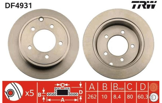 Brake Disc DF4931 TRW, Image 3