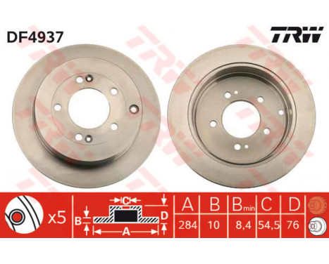 Brake Disc DF4937 TRW