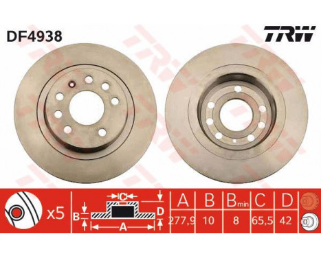 Brake Disc DF4938 TRW