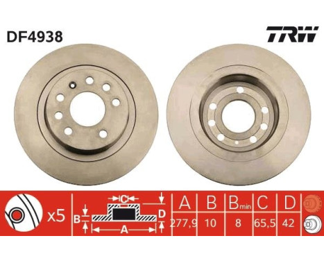 Brake Disc DF4938 TRW, Image 3