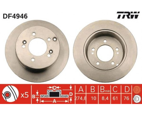 Brake Disc DF4946 TRW