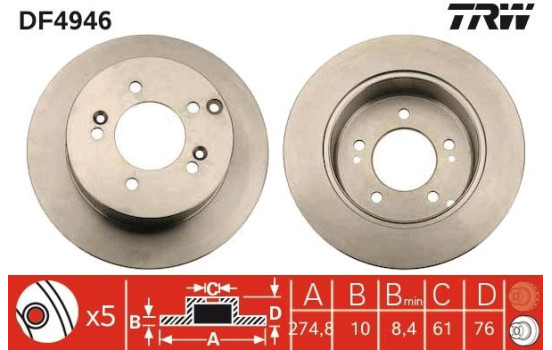 Brake Disc DF4946 TRW