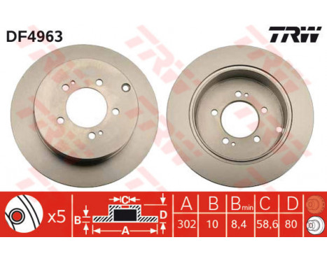 Brake Disc DF4963 TRW