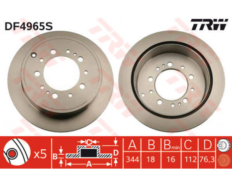 Brake Disc DF4965S TRW