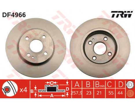Brake Disc DF4966 TRW
