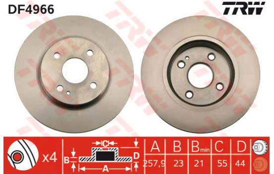 Brake Disc DF4966 TRW