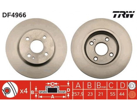 Brake Disc DF4966 TRW, Image 3