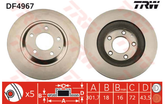 Brake Disc DF4967 TRW
