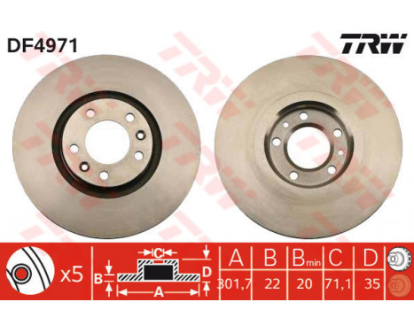 Brake Disc DF4971 TRW