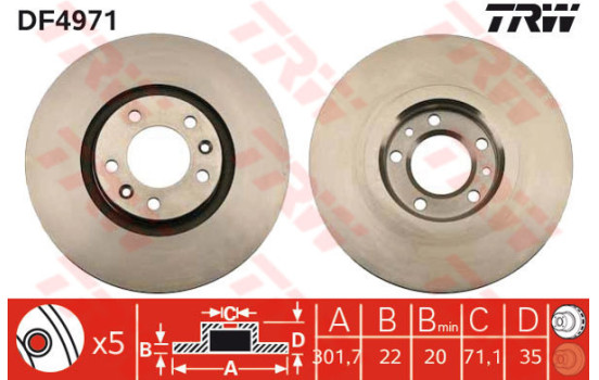 Brake Disc DF4971 TRW