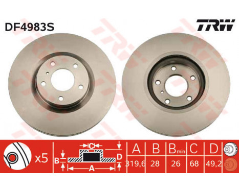 Brake Disc DF4983S TRW