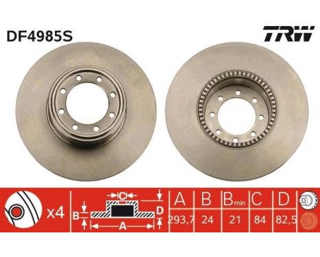 Brake Disc DF4985S TRW, Image 3