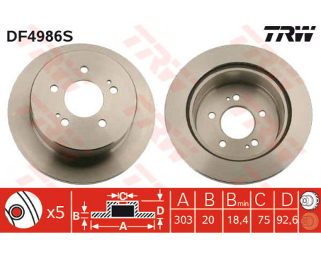 Brake Disc DF4986S TRW