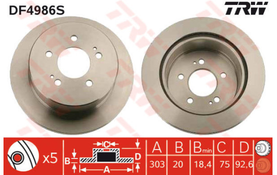 Brake Disc DF4986S TRW