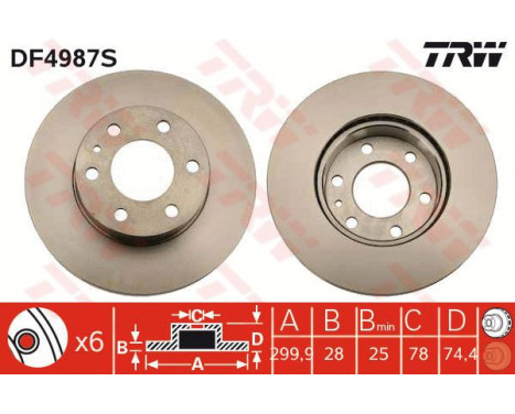 Brake Disc DF4987S TRW
