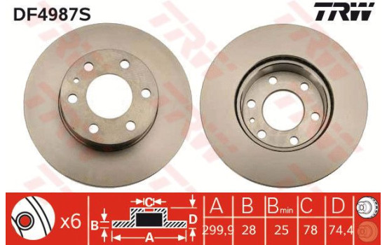 Brake Disc DF4987S TRW
