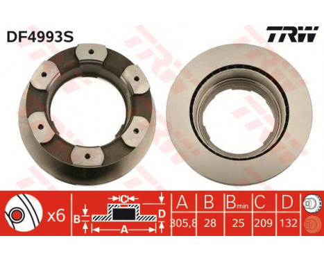 Brake Disc DF4993S TRW