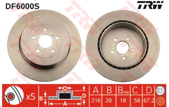 Brake Disc DF6000S TRW