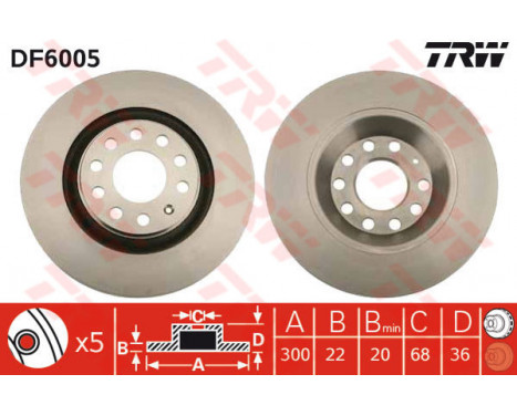 Brake Disc DF6005 TRW