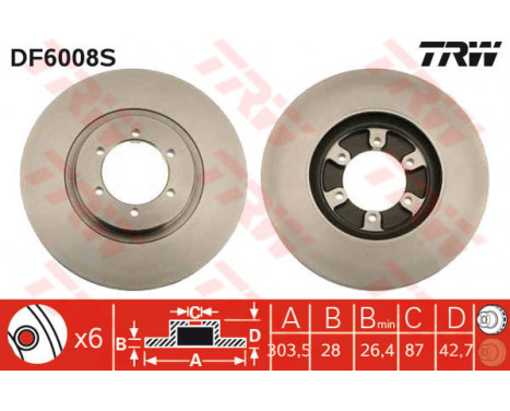 Brake Disc DF6008S TRW