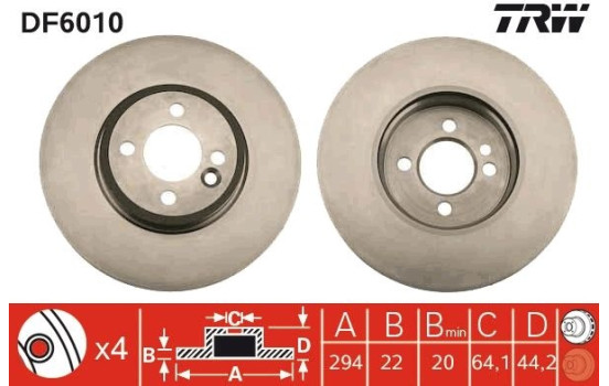 Brake Disc DF6010 TRW