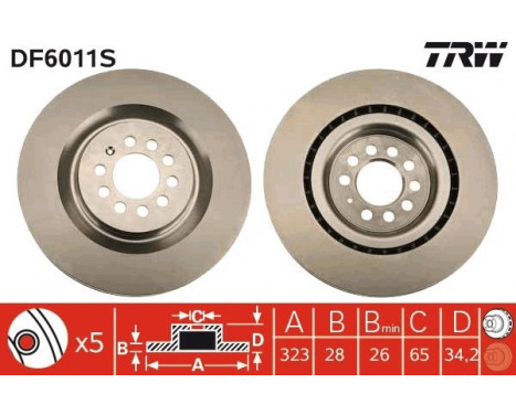 Brake Disc DF6011S TRW