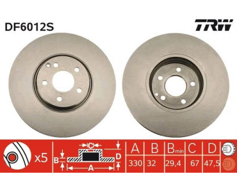 Brake Disc DF6012S TRW