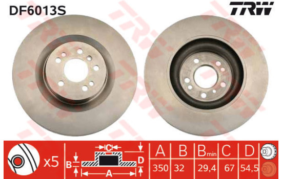 Brake Disc DF6013S TRW